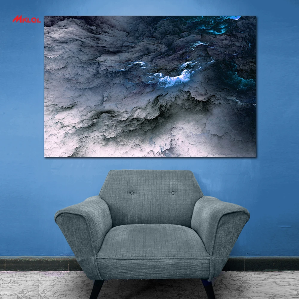 Картина маслом на стену картина с изображением нереальных облаков для ресторана