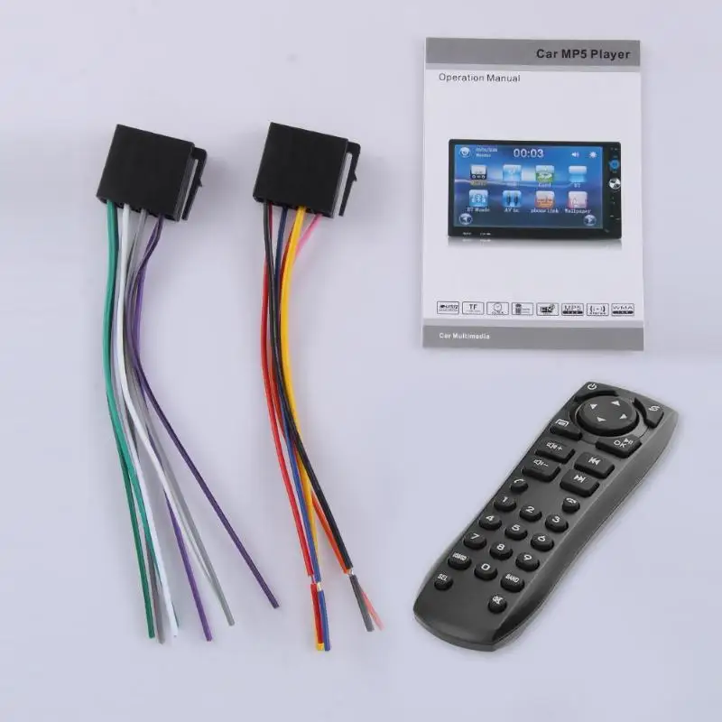 7022B 2Din 1024*600 " сенсорный экран автомобиля Bluetooth MP5 плеер стерео видео аудио FM радио медиаплеер с резервной камерой горячая распродажа