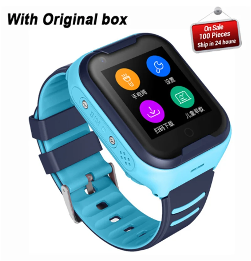 blue Умные часы 4G сеть A36E Wifi gps SOS умные часы Детские видео звонки IP67 Водонепроницаемый Будильник камера детские часы VS Q50 Q90 - Цвет: blue