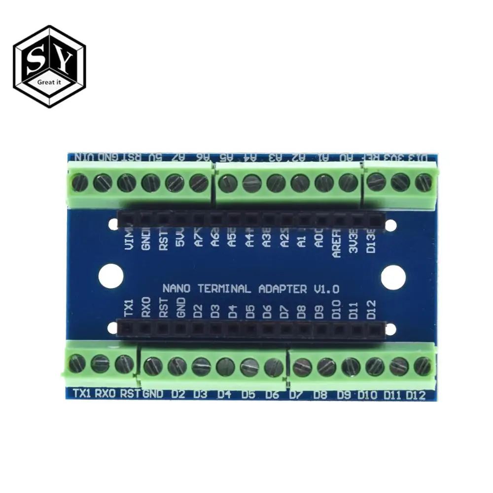 1 шт. NANO V3.0 3,0 контроллер клеммный адаптер плата расширения NANO IO Shield простая Плата расширения для Arduino AVR ATMEGA328P
