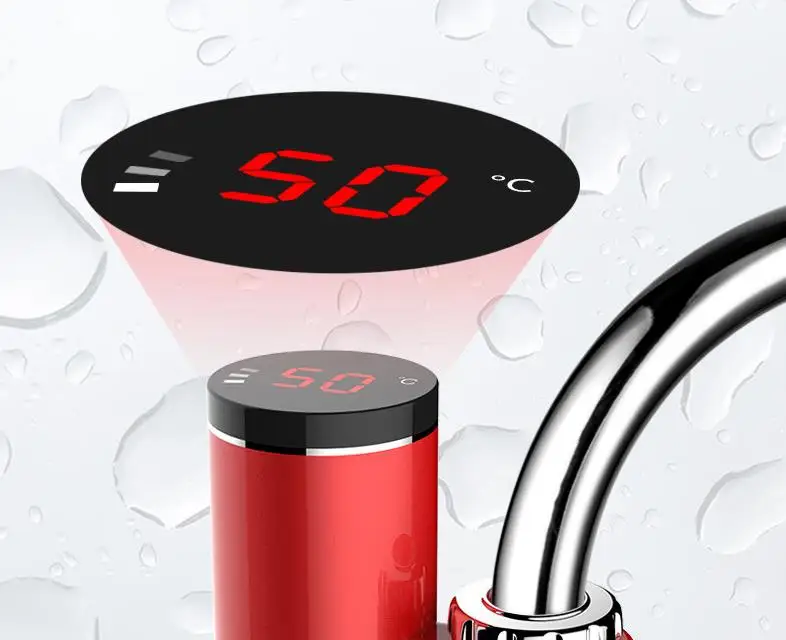 electric hot faucet water heater electric tankless water heating kitchen faucet digital display instant water tap 3000w free global shipping