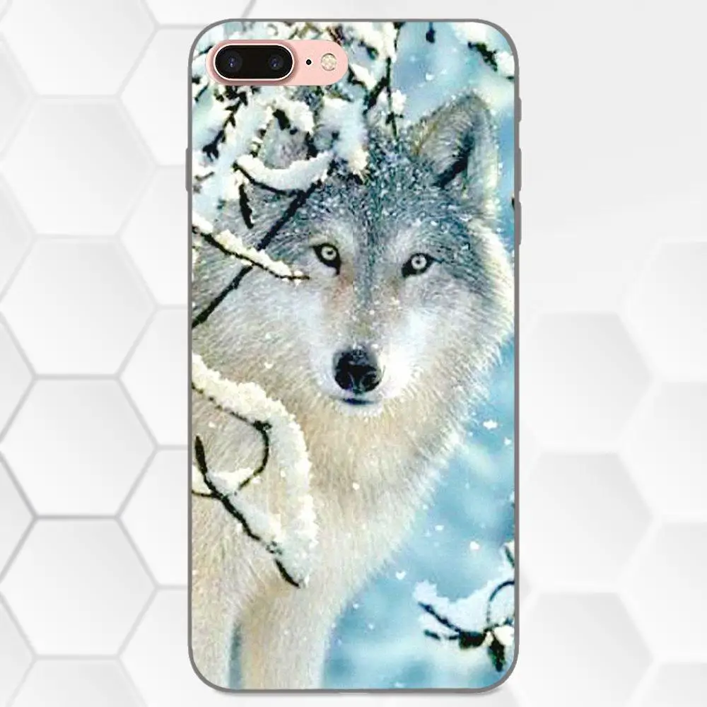Мягкие ТПУ чехлы Capa Wolf On Snow для Xiaomi Redmi Note 2 3 4 4A 4X 5 5A 6 6A Plus Pro S2 Y2 | Мобильные телефоны