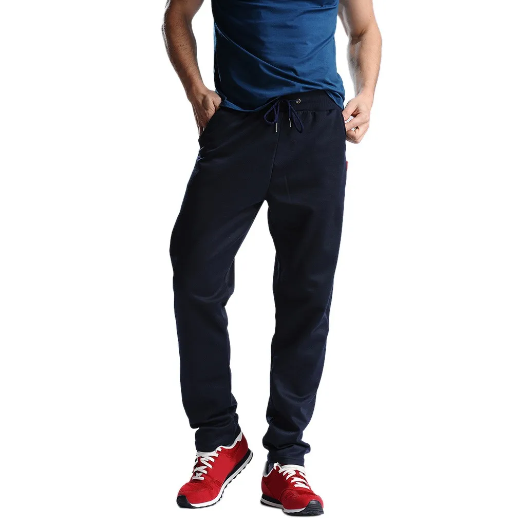 Dark Blue Летние мужские Новые однотонные спортивные дышащие повседневные штаны большого размера, джоггеры, уличная одежда, pantalones hombre pantalon homme - Цвет: Dark Blue