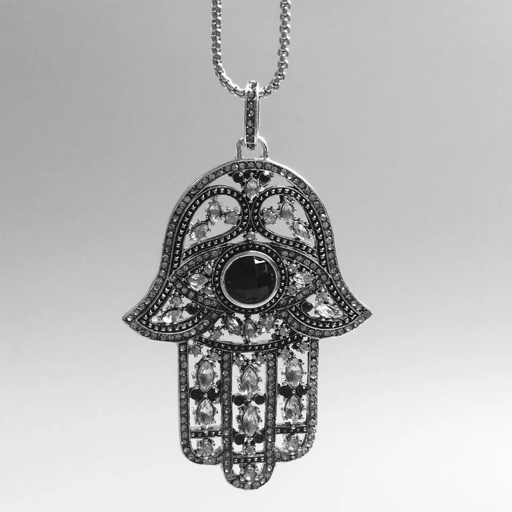 Anhanger Hand of Fatima Pendant 2018 New Fashion Jewelry 925 Sterling Silver Classic Gift For Women Girls Fit Necklace | Украшения и