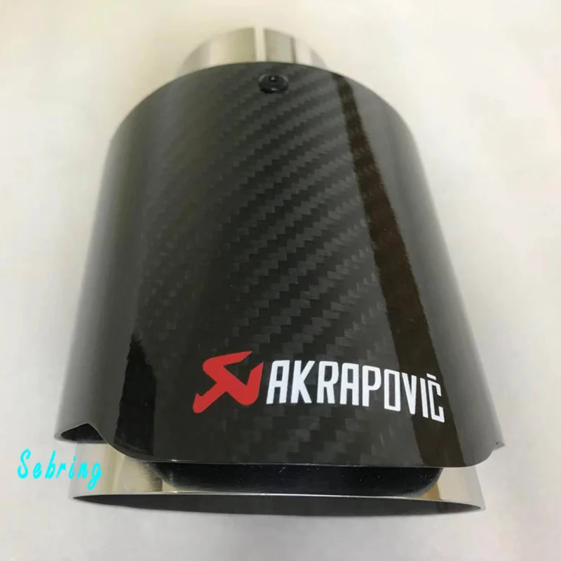 Одна Автомобильная труба из нержавеющей стали AKRAPOVIC клеящиеся накладки на зубы карбоновый глушитель труба для CX-4 Jaguar pace2.0