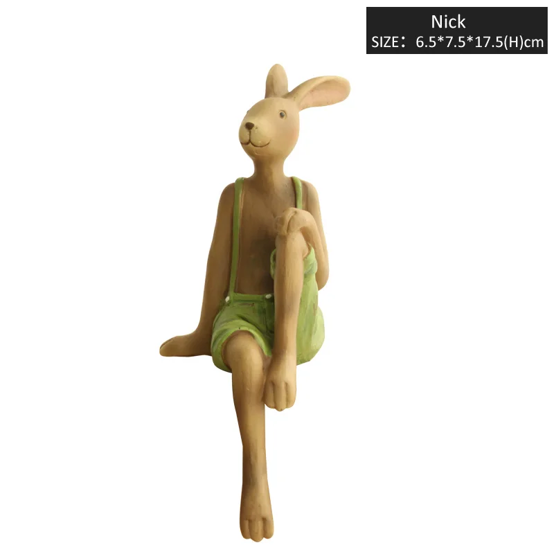 Nick Миз Home1 часть дома зеленый милый кролик Семья Новогодние товары Друзья Девушки смолы подарок для ребенка кукла микро пейзаж аниме фигурки - Цвет: Nick