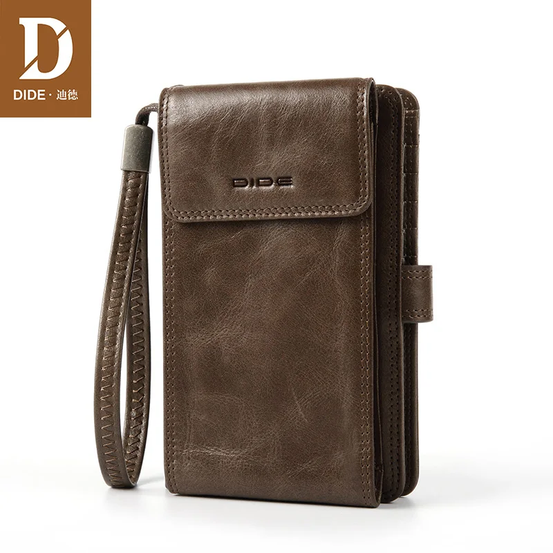 

DIDE Casual men Wallets Genuine Cowhide Wallet High Quality Real Leather Short Male Wallet coin Phone Pocket design 752