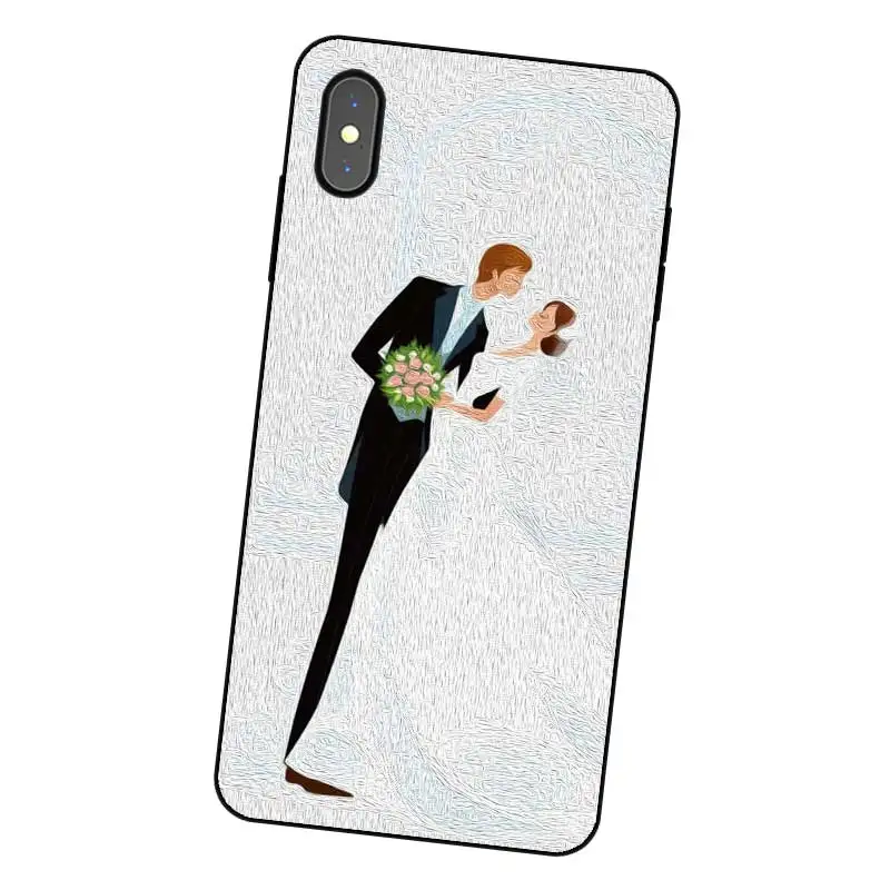 N462 свадебное платье девушка черный силиконовый чехол для Apple iPhone 11 Pro XR XS Max X 8 7 6 6S