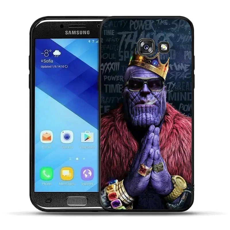 Принципиально для samsung Galaxy A30 A50 A3 A5 A6 A7 A8 A9 плюс крышка чехол черной Пантеры с изображением дедпула из комиксов Марвел танос ракушками