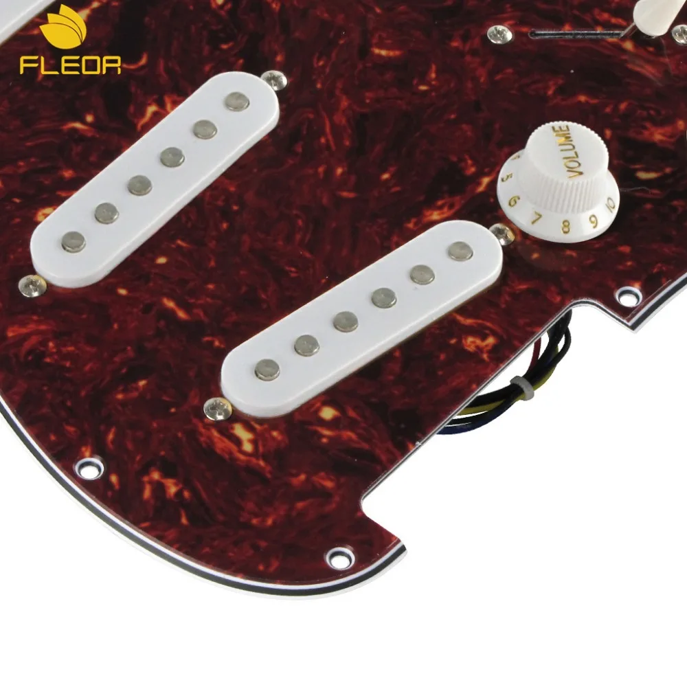 FLEOR Loaded Prewired электрогитара накладка sss 4Ply набор одинарные катушки пикапы для FD Strat