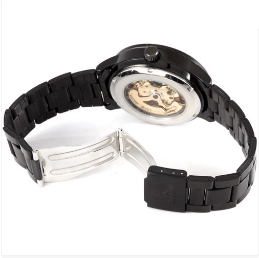 Мужские автоматические механические наручные часы с браслетом из нержавеющей