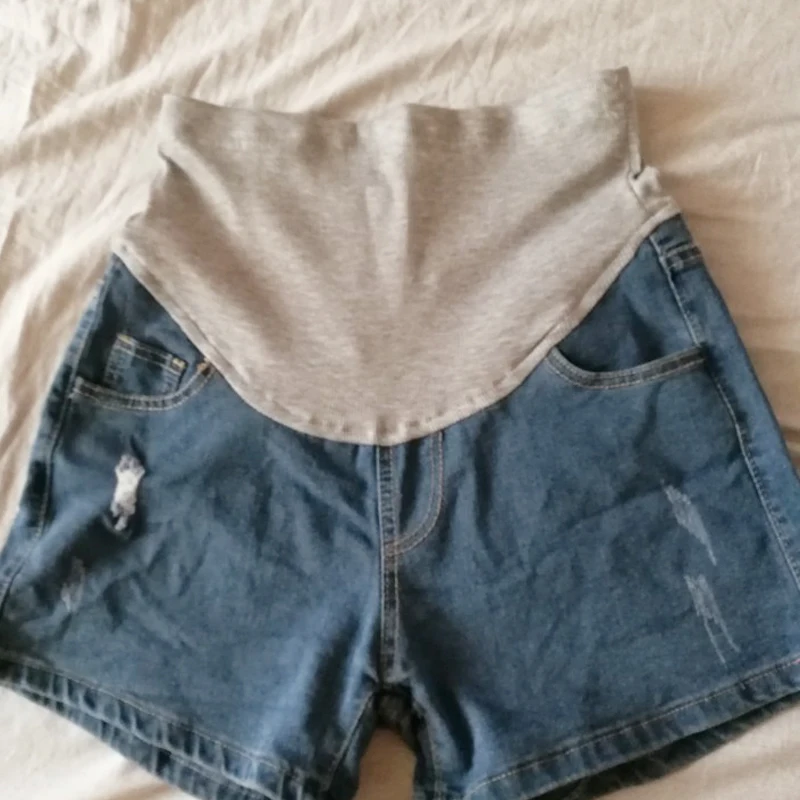 

maternity pants Ripped Hole Jeans Maternity Shorts For Pregnant Women Clothes Pregnancy Elastic Abdominal High Waist Pants 2018