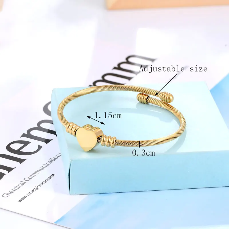 Женский браслет с сердечками armbanden voor vrouwen регулируемый из нержавеющей стали