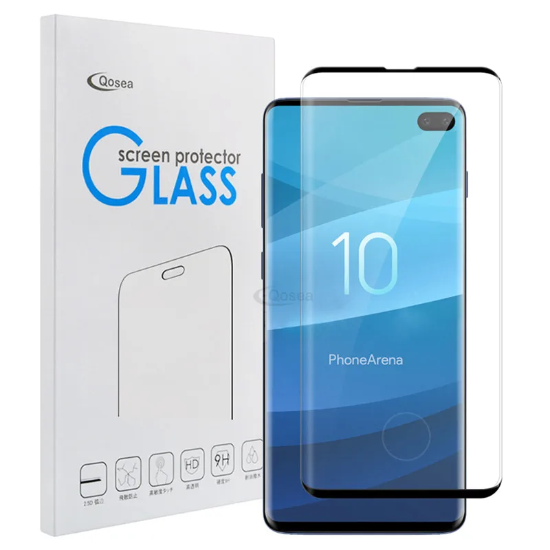 Qosea 10 шт закаленное стекло для защиты экрана телефона для samsung Galaxy S10 S10E 9H 4D полное покрытие для samsung S10 Plus