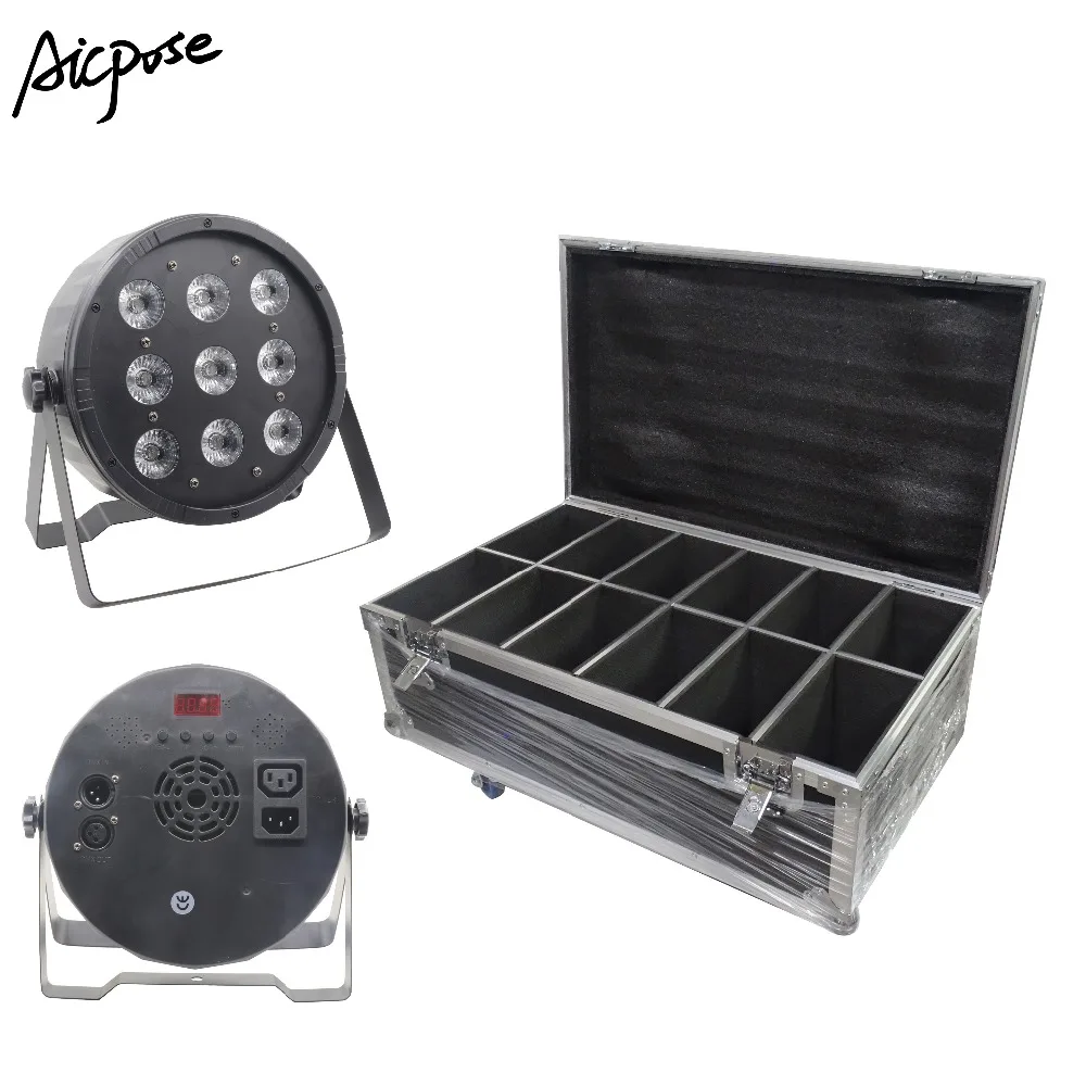 12 шт./лот 9x12 Вт RGBW 4в1 светодиодные лампы с корпусом для полета 9*12 Par LED DMX512