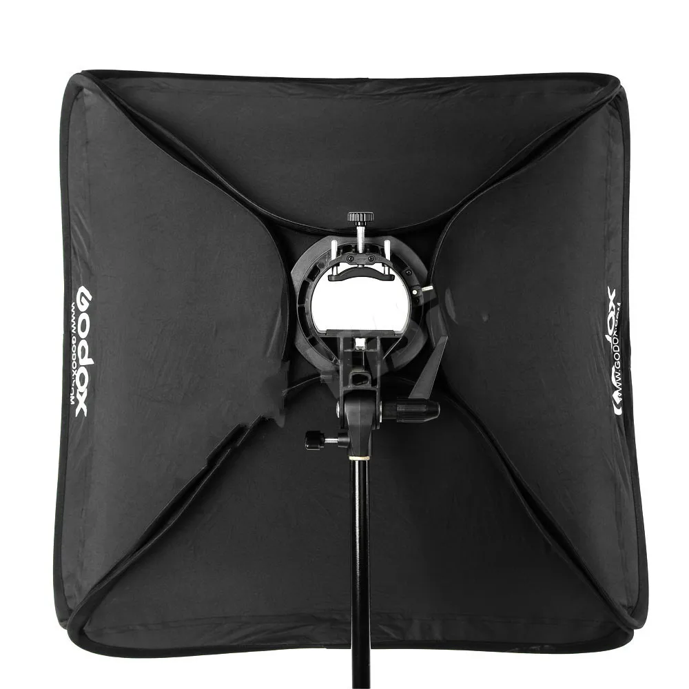Софтбокс диффузор Godox 50x50 см 20 &quot* 20&quot с s образным кронштейном Bowens для студийной