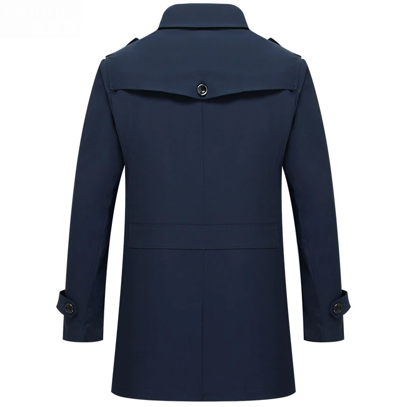 

2018 Spring New Arrival High Quality Trench Coat Uomo Medium Long Turn Down Collar Trench Hombre