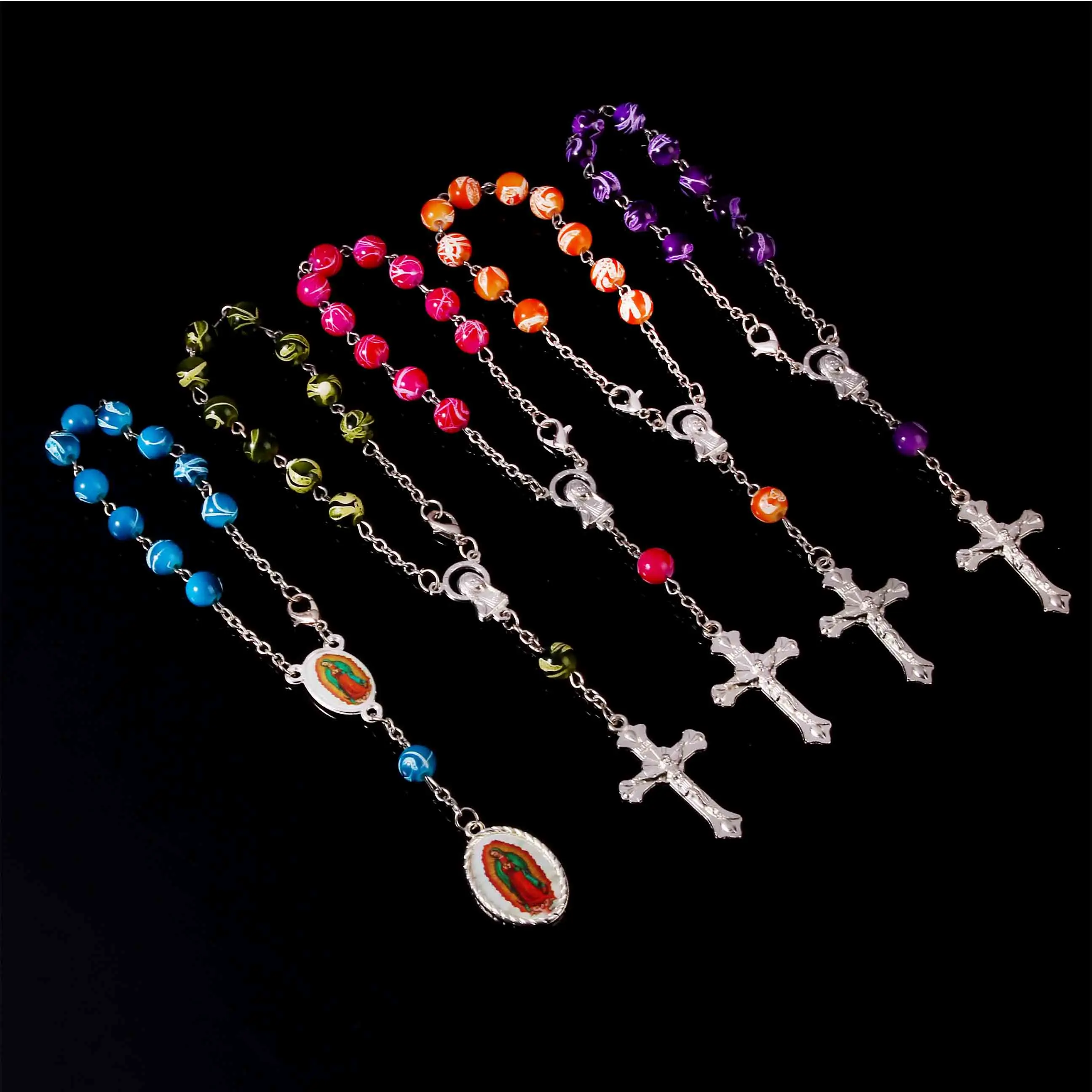 48 шт./Религиозный браслет хрустальные бусины розовый розарий имитация детского