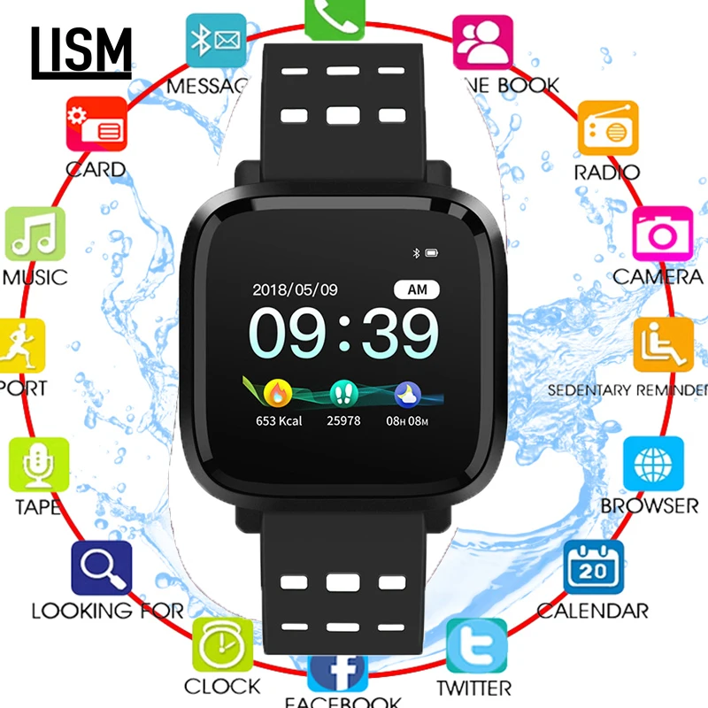 Хит продаж смарт-часы для мужчин IP67 Водонепроницаемый Фитнес-браслет трекер