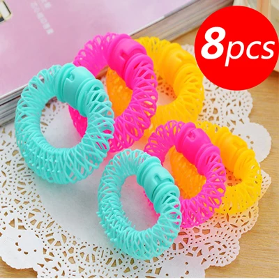 8pcs A 8 шт./16 шт., заколка, волшебные бигуди, волшебные пончики для волос, для укладки волос, роликовые Спиральные Локоны, инструмент «сделай сам» для женщин, аксессуары для волос - Цвет: 8pcs A