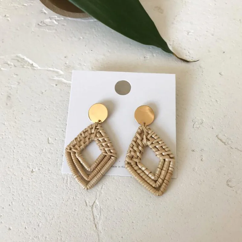 Новое поступление 6 стилей трендовые Корейские вязаные серьги ручной работы из