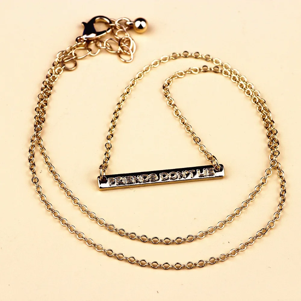 Модное ожерелье Timlee N030 с надписью Friends Don't Lie модные украшения|letter necklace|fashion