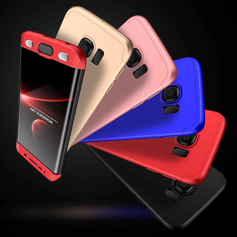 Чехол GKK для SUMSUNG Galaxy S6 edge 3 в 1 с защитой 360 жесткий матовый однотонный деловой