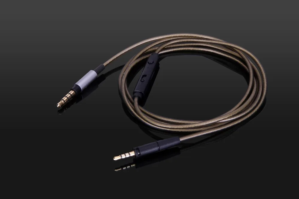 Посеребренный аудиокабель с микрофоном для наушников Sennheiser HD 4.30i 4 30G 4.40BT 50 BTNC 400S
