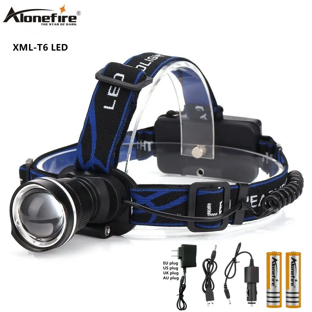 

Налобный фонарь AloneFire HP87 Cree XM-L T6, светодиодный масштабируемый Головной фонарь на 5 лм с аккумулятором 18650