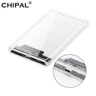 CHIPAL прозрачный 2,5 дюймов HDD SSD чехол Sata к USB 3,1 Type C адаптер Бесплатная 5 Гбитс коробка корпус жесткого диска Поддержка 2 ТБ UASP