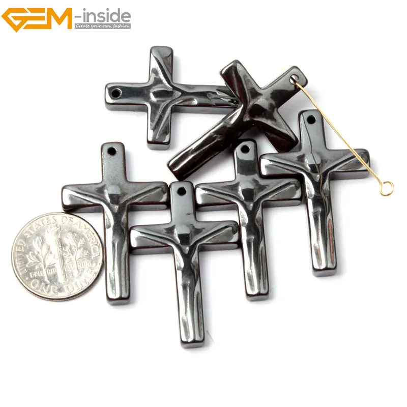 Jesus Cross 20x33mm Драгоценные камни-внутри 5 шт натуральный гематит бусины для изготовления ювелирных изделий Аксессуары Кулон DIY Рождественский подарок на день Святого Валентина ювелирные изделия - Цвет: Jesus Cross 20x33mm