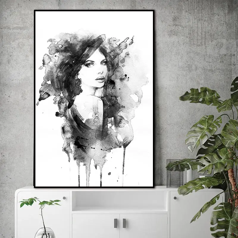 

Frameless Modern Nordic Minimalist black white art canvas prints and posters wall pictures for kids bedroom Home Decor