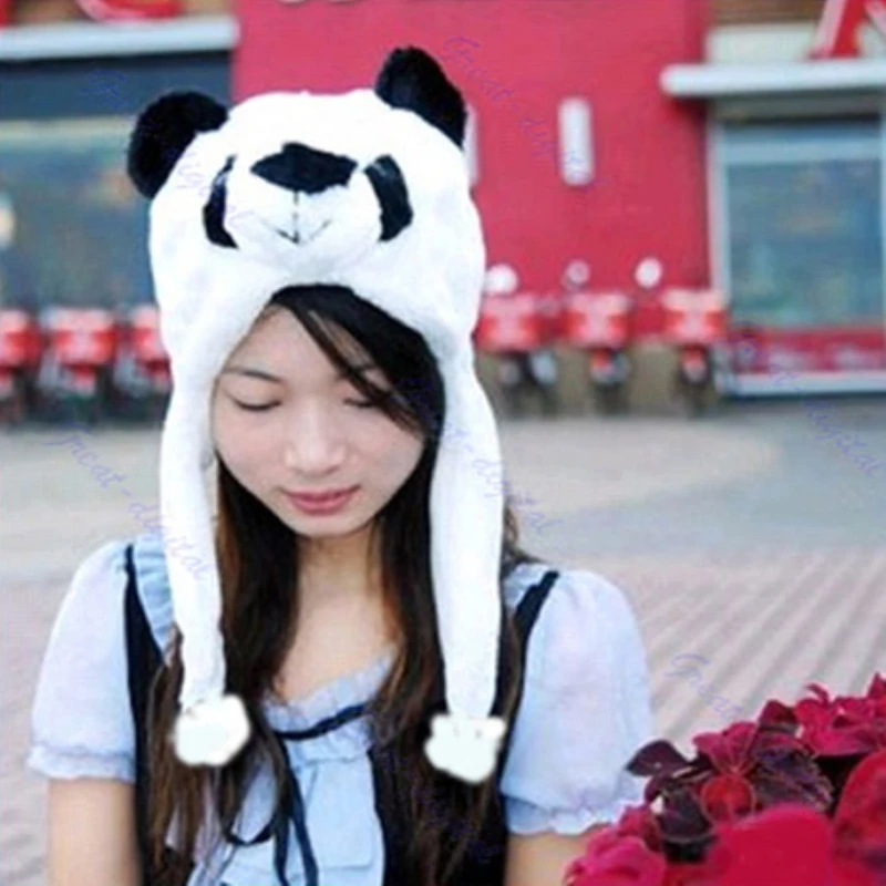 Мультфильм животных панда симпатичные наушники пушистая плюшевая шляпа