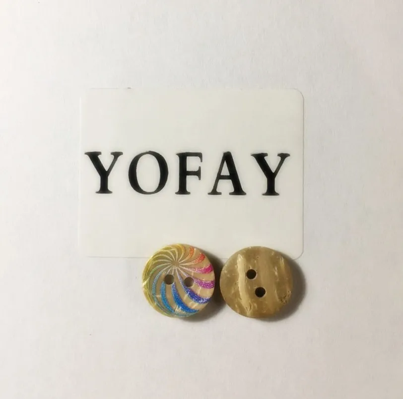 YOFAY 50 ⑤ упак. Кокосовая Скорлупа 2 отверстия Кнопка для рисования