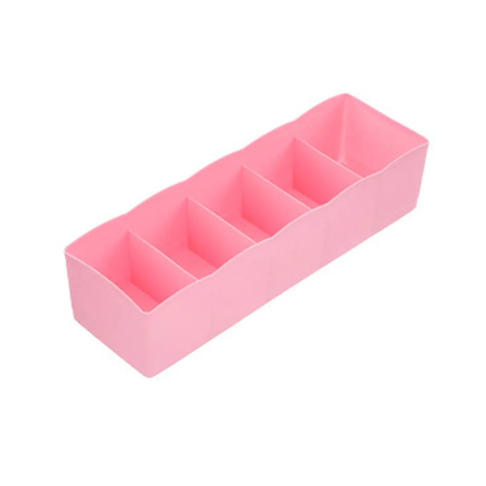 pink 5 ячеек/шт. Пластиковые галстуки бюстгальтер нижнее белье носки ящик для хранения креативные Носки Органайзер настольные ювелирные изделия Косметика Коробка для макияжа - Цвет: pink