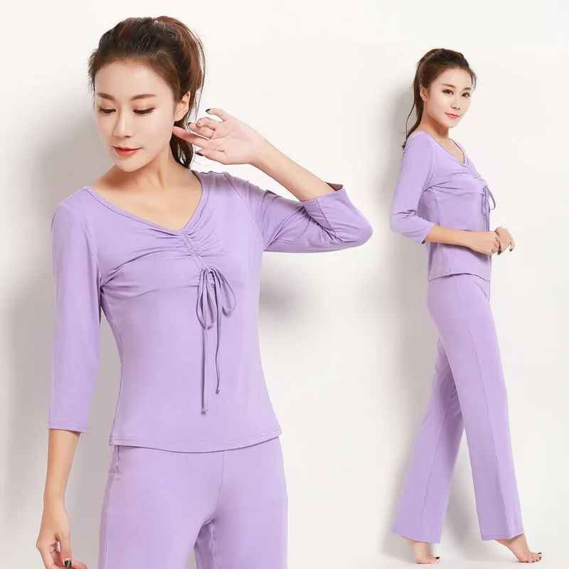 Модал Для женщин Йога одежда модал 2 предмета в комплекте Женская Корейская