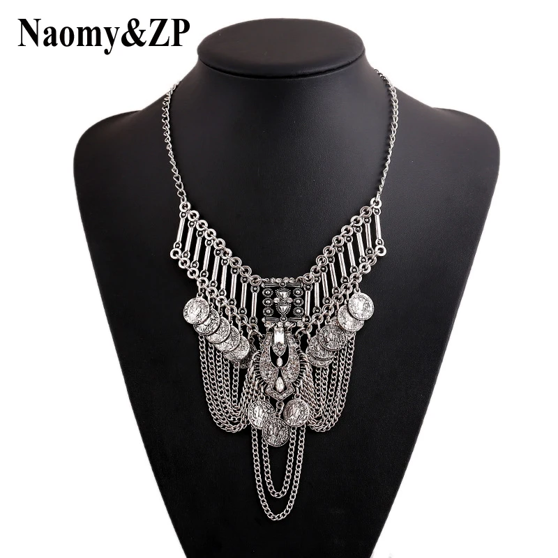 Naomy &amp ZP 2017 модные ювелирные изделия большая длинная монета кисточка винтажное