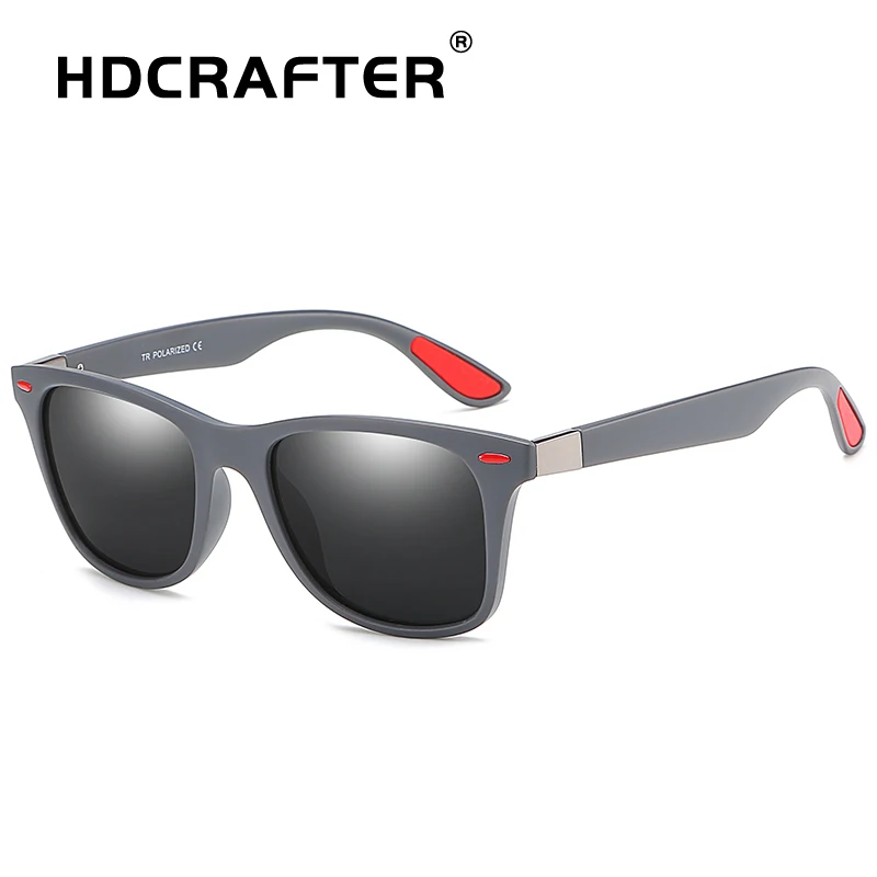 HDCRAFTER Мужские квадратные солнцезащитные очки поляризованные TR90 Рамки Ретро