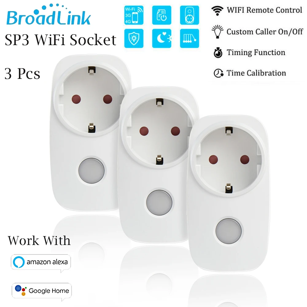 Broadlink Умный дом WiFi умная розетка ЕС работает с ALexa Google Home приложение дистанционное