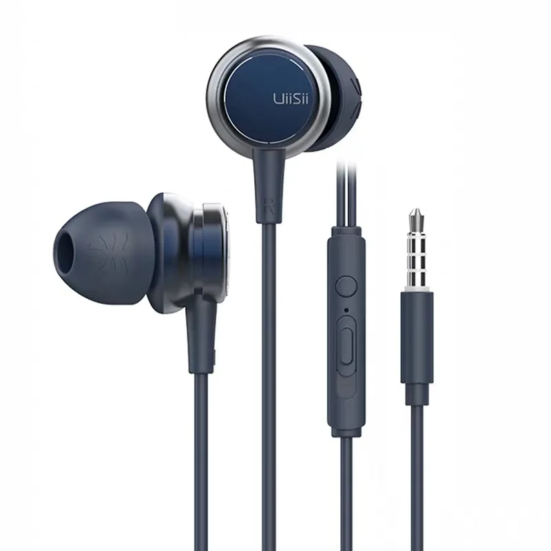 HM9 BLUE UiiSii HM7 HM9 наушники-вкладыши супер бас стерео наушники с микрофоном Металл 3,5 мм для iPhone/samsung Phone Go pro MP3 - Цвет: HM9 BLUE
