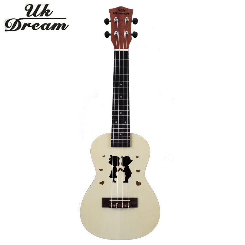 Мини деревянная гитара 23 дюйма Гавайские гитары Пара моделей ель Sapele мини