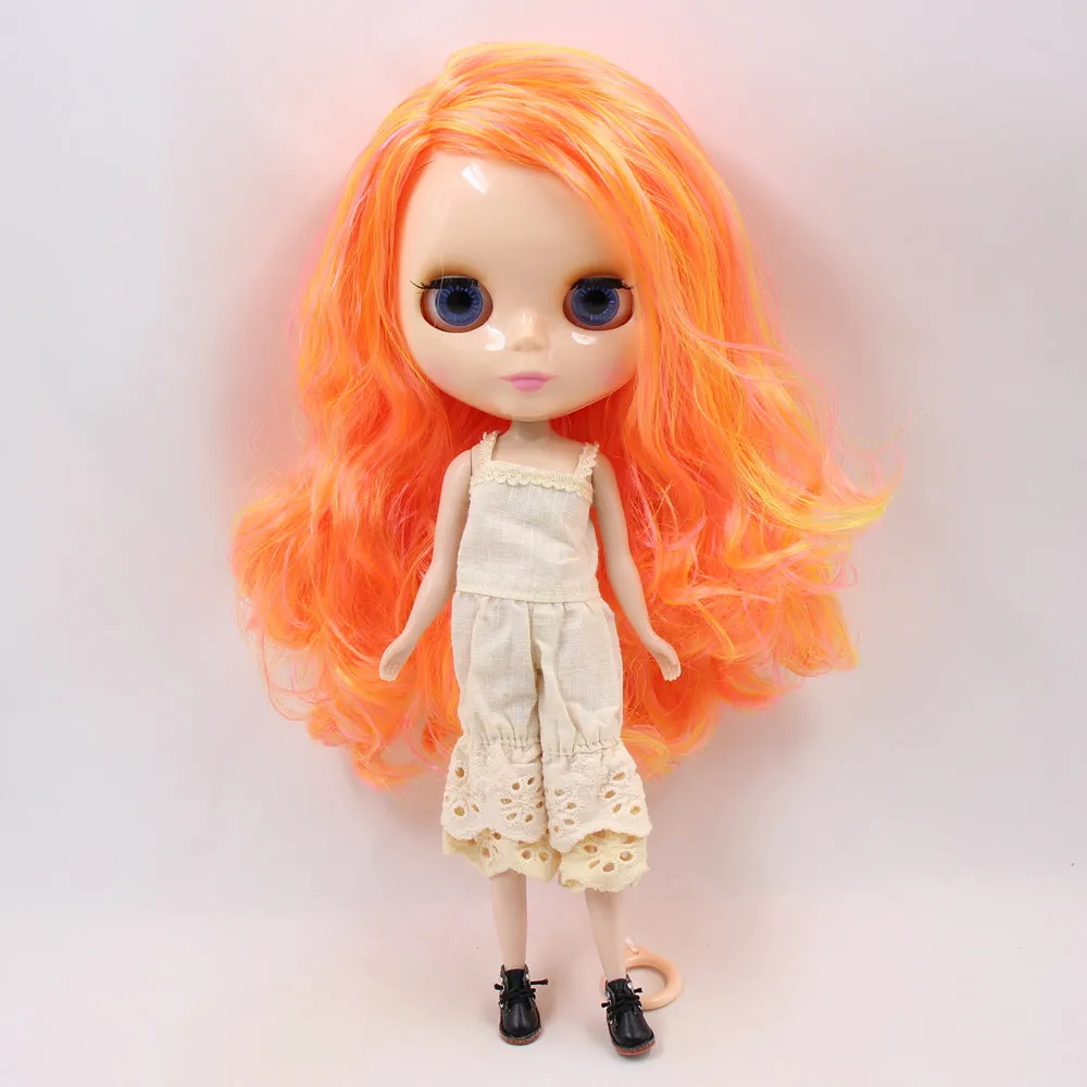 Blyth 1/6 кукла Обнаженная оранжевая микс желтые волосы без челки белая кожа Нео нормальное тело DIY ледяной bjd игрушка девочка подарок No.260BL898/3208