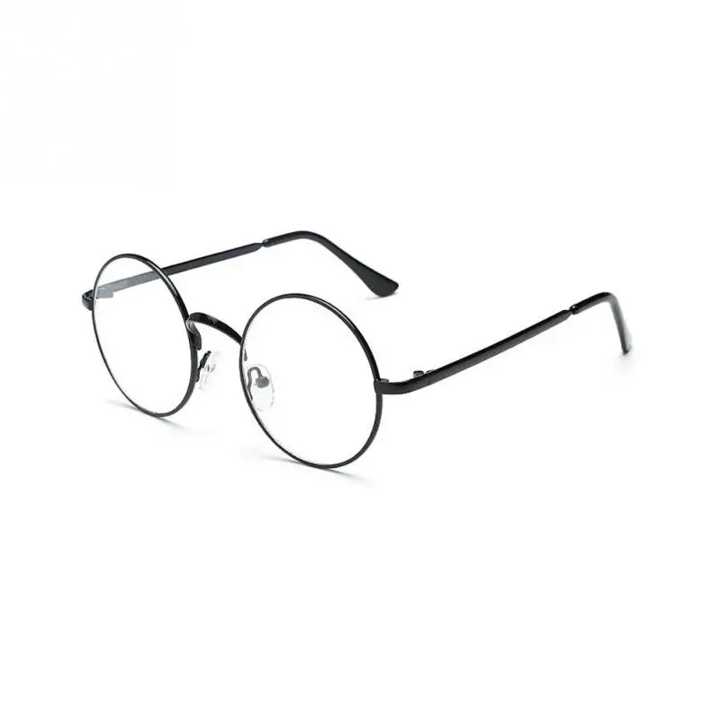 Унисекс женские и мужские ретро круглые металлические оправы очки с прозрачными