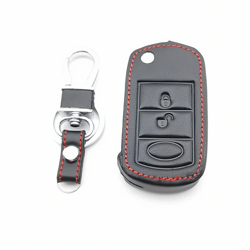 Новый кожаный чехол для ключей LAND ROVER Range Rover Sport LR3 Обнаружение 3 кнопки Складной