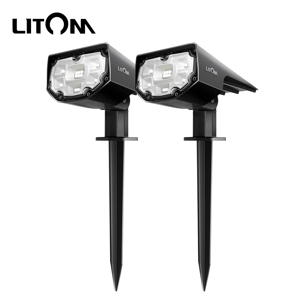 Litom CD190 12 Светодиодный светильник на солнечных батареях для газона s IP67 Водонепроницаемый 2 Светильник Модели солнечный светильник s для двора тропинки настенный открытый сад