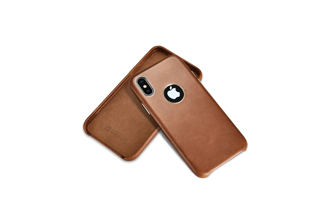 Новинка, 3 цвета, бренд icarer, натуральная кожа, задняя крышка для iphone X, Натуральная Воловья кожа, чехол для iphone X XS MAX