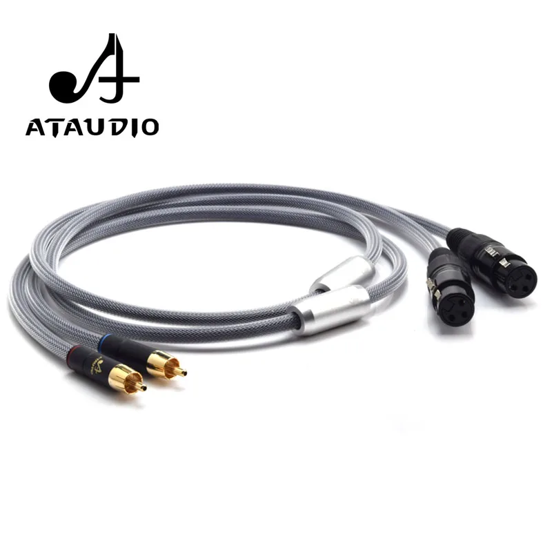 

One pair ATAUDIO Hifi 2 RCA Male to 2 XLR Female Audio Cable High Quality Dual RCA to Dual XLR Cable