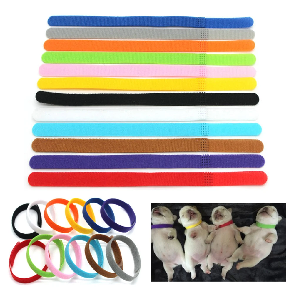 12 шт. ошейник для щенка нейлоновый питомца собачий ярлык Регулируемый мягкий