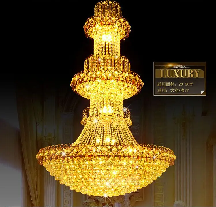 Дуплексная напольная Хрустальная большая люстра для гостиной