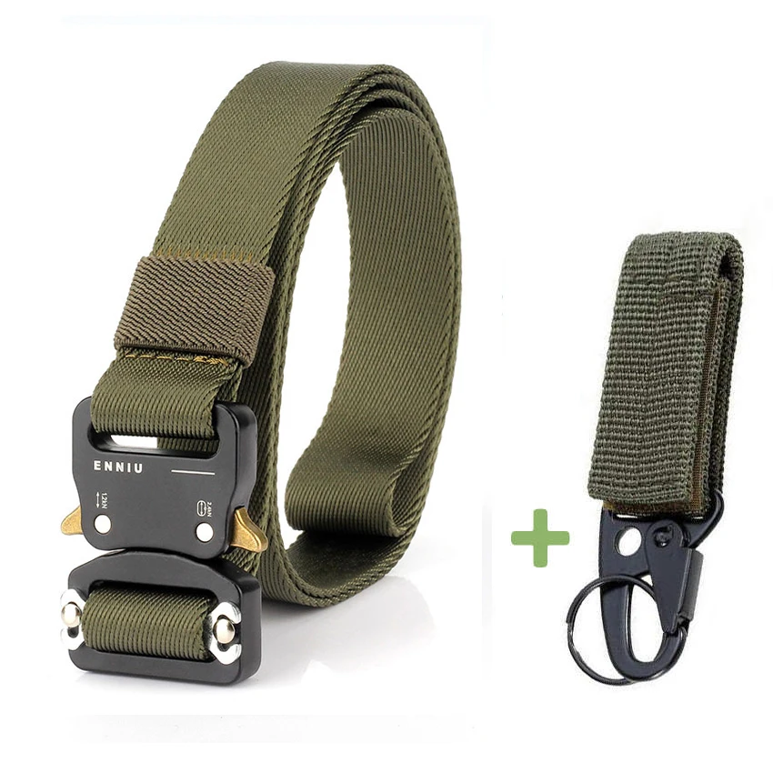 1 Green Belt Match Военный брезентовый ремень мужской Тактический дизайнерский 2,5 см ширина армейские ремни для джинсов брюки нейлоновый ремень черная металлическая пряжка тонкий пояс на талию - Цвет: 1 Green Belt Match